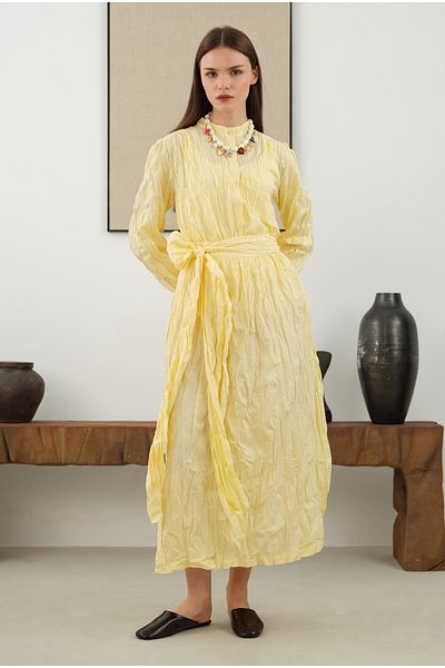 HEQA بدلة صفراء ناعمة