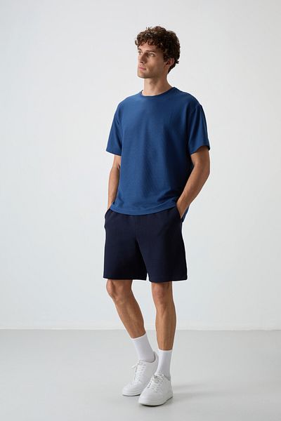 AIR JONES Ανδρικό μπλουζάκι Parliament Waffle Interlock Surface με υφή Oversize Fit Basic - 88379