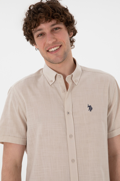 U.S. Polo Assn. Erkek Taş Kısa Kollu Gömlek 50306324-VR049