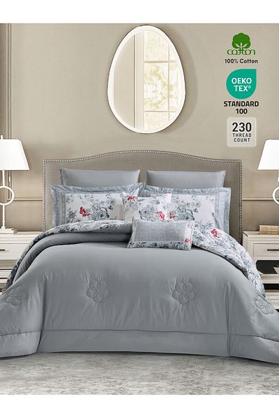 Donetella Cotton Printed Comforter Set 4-Pcs Single Size(170 X 230 Cm) With 350 GSM Filling