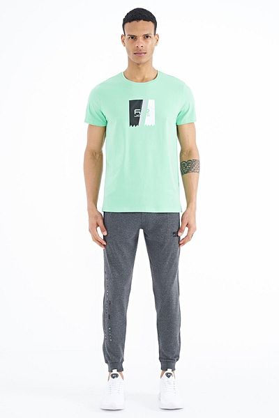 AIR JONES Мъжка тениска Frank Water Green Standard Pattern - 88219