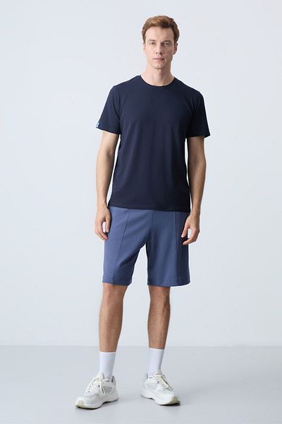 AIR JONES Ανδρικό σορτς Basic - Βαμβακερό βενζίνης, παχιά απαλή υφή, τυπική εφαρμογή - 81277