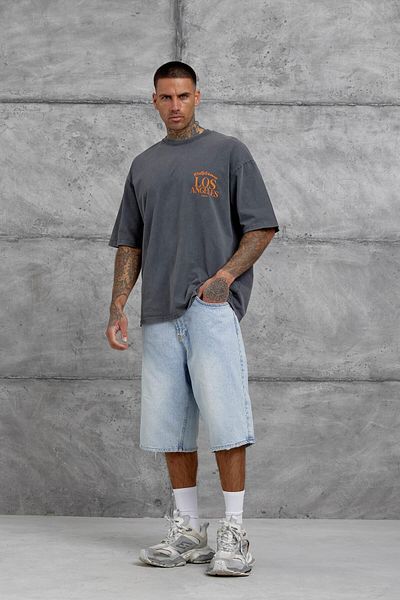 NOMARC Καπνιστό μπλουζάκι Los Angeles Washed Oversize
