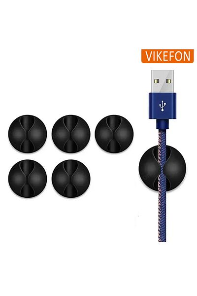 Choice 5 قطع سوداء 5/10/20 قطعة منظم كابل بيانات سطح المكتب الصغير من المطاط USB من النوع C للهواتف الذكية وسماعات الرأس