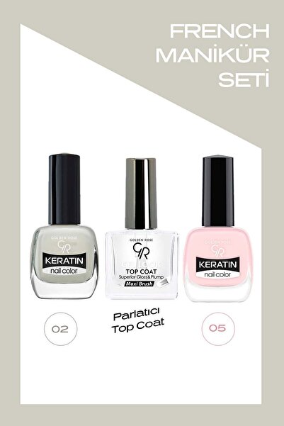 Golden Rose Fransız Manikür Seti - French Manicure Set Keratin 02-05, Gel Loo...