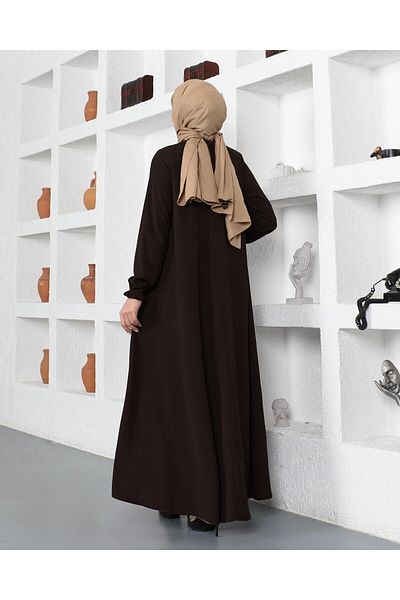 gülmedine Medina Silk Mevlana Flared Abaya 19031