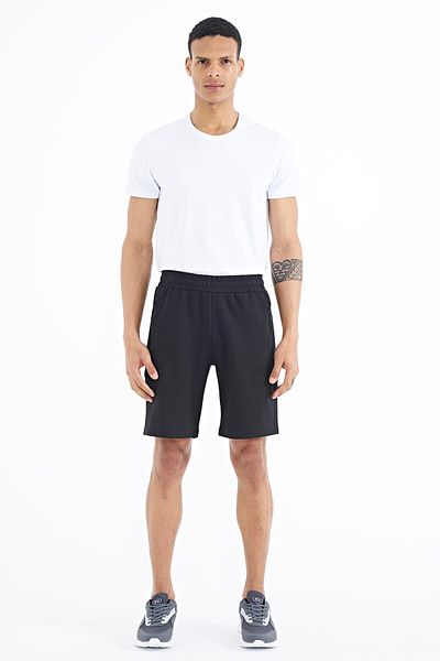 AIR JONES Pantaloni scurți Ryan Black pentru bărbați, mărimea standard, cu buzunar - 81239