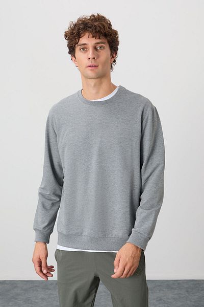 AIR JONES Ανδρικό φούτερ - Grey Melange, Μαλακό βαμβάκι, Standard Fit - 88363