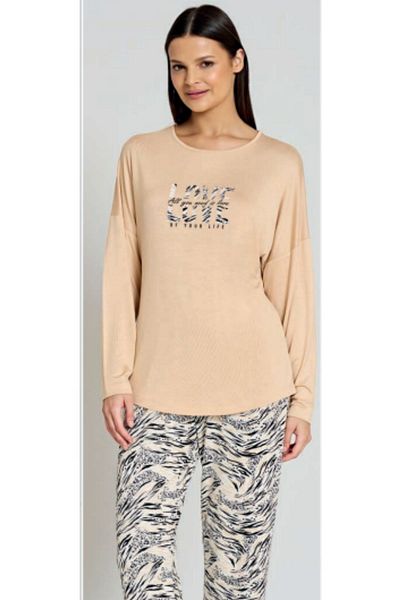 Pijadore Σετ γυναικείες πιτζάμες Love Cotton με μακρύ μανίκι
