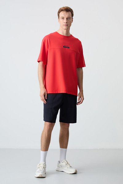 AIR JONES Ανδρικό σορτς Fiesta Navy Blue Oversize - Βαμβακερό και απαλή υφή, χοντρό μαλακό - 85259