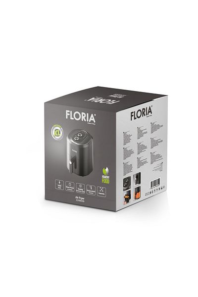 Floria Friteuza cu aer cald Floria ZLN8009 Neagra, putere 1360W, Capacitate 6 Litri, temperatura reglabila
