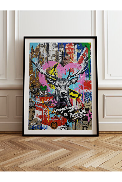 HOMEPACK Tekli Ahşap Çerçeveli Tablo Tek Parça Poster Tablo TK/1094