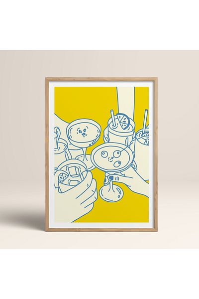 HOMEPACK Единична картина в дървена рамка, единичен плакат, картина TK/1091