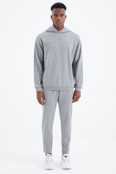 AIR JONES Kelvin Grey Melange Kelvin Basic ανδρική φόρμα - 85230