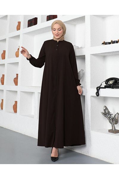 gülmedine Medina Silk Mevlana Flared Abaya 19031