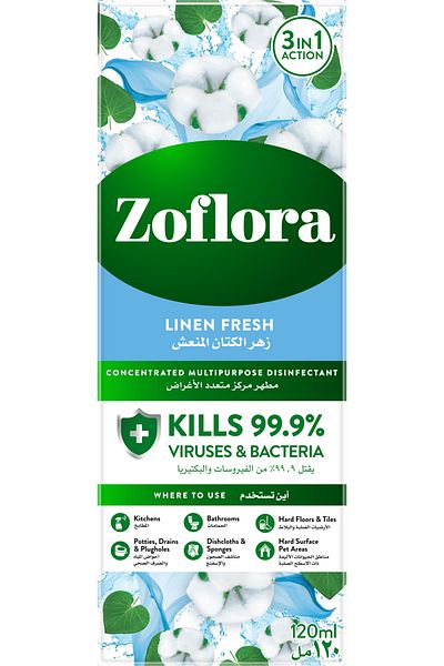 Zoflora Multipurpose Disinfectant Linen Fresh 120ml
