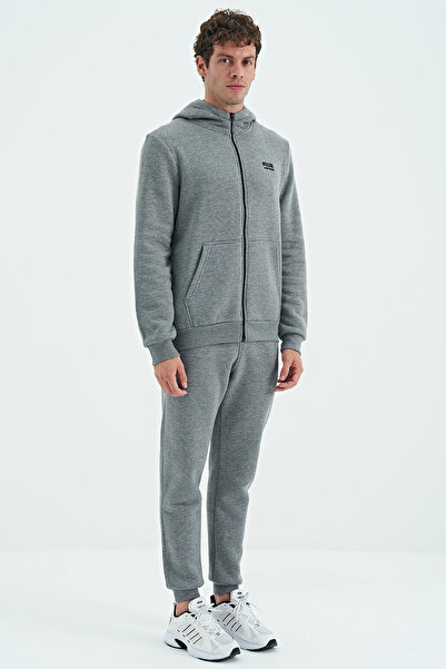 AIR JONES Sean Grey Melange ανδρική φόρμα κάτω με επένδυση - 84928