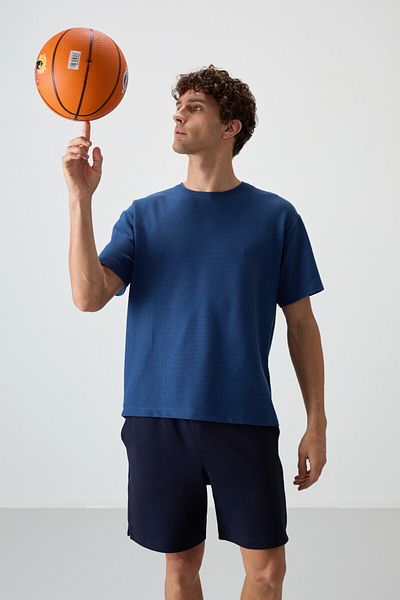 AIR JONES Ανδρικό μπλουζάκι Parliament Waffle Interlock Surface με υφή Oversize Fit Basic - 88379