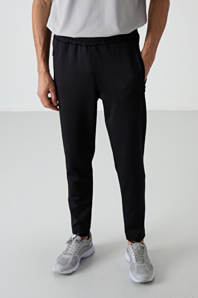 AIR JONES Bard Black Scuba Fabric Men's Tracksuit Bottom - 84950