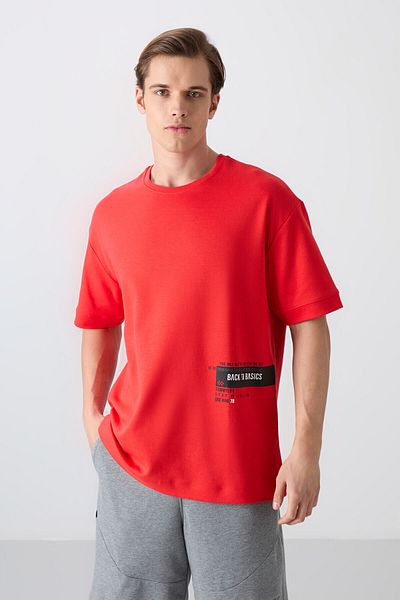 TOMMY LIFE Ανδρικό μπλουζάκι με στάμπα Fiesta Cotton Thick Soft Texture Oversize Fit - 88322