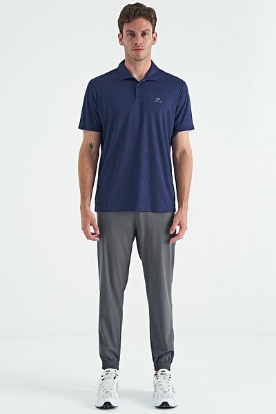 TOMMY LIFE Ανδρικό μπλουζάκι με τυπωμένο λογότυπο Indigo Standard Fit Polo Collar Active Sports - 88252