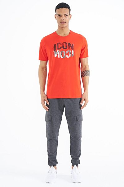 TOMMY LIFE Ανδρικό μπλουζάκι Fiesta Text Printed O Neck Standard Fit - 88174