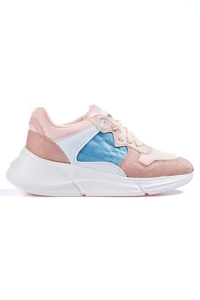 TOMMY LIFE Pantofi sport colorați pentru femei, cu șireturi, cu talpă înaltă, cu plasă din plasă - 89203