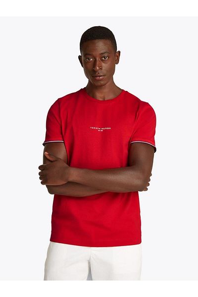 Tommy Hilfiger Men's Tommy Logo Tipped Tee T-Shirt
