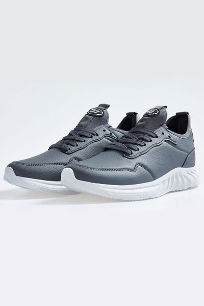 TOMMY LIFE Smoked High Sole Lace-up Faux Leather Men's Sports Shoes - 89115