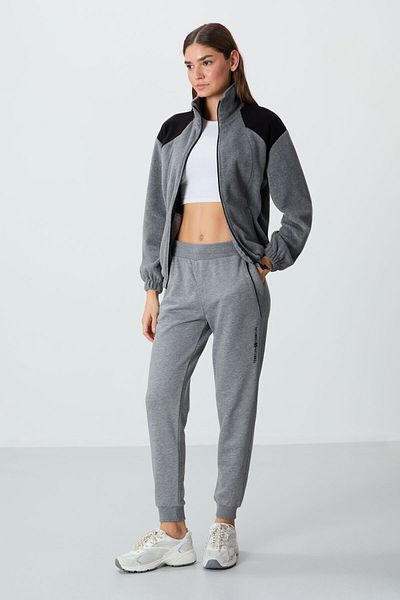 TOMMY LIFE Gray Melange Compact Women's Sweatpants - Thick Smooth, Standard Fit - 94660