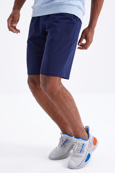 TOMMY LIFE Pantaloni scurți de bază pentru bărbați cu șireturi Indigo - 81212