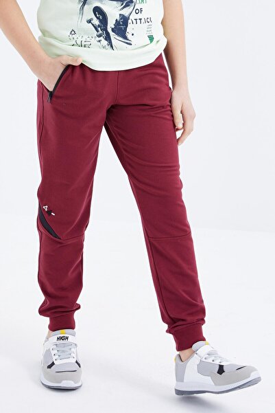 TOMMY LIFE Redbud Lace-Up Zipper Pocket Jogger Boy's Tracksuit Bottom - 10815