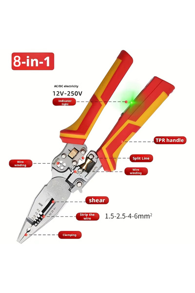 choice2 كماشة كهربائية DD1009-Y LAOA، أداة تجريد أسلاك متعددة الوظائف، 8 في 1...