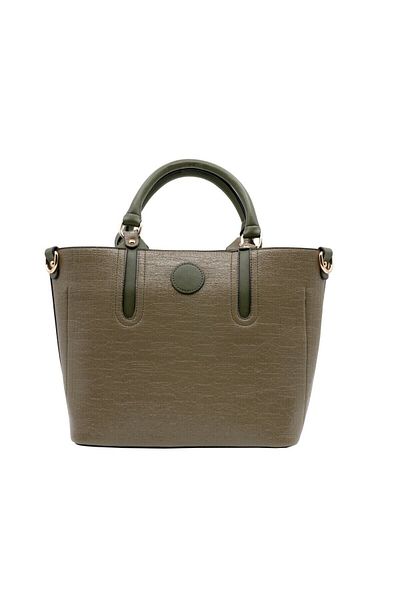 gio&mi Emma Women's Green Spider Patterned Large Zippered Hand and Shoulder Bag