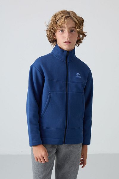 TOMMY LIFE Boy's Embroidered Sweatshirt - Thick Furry Inside, Soft Texture, Parliament Cotton - 1124