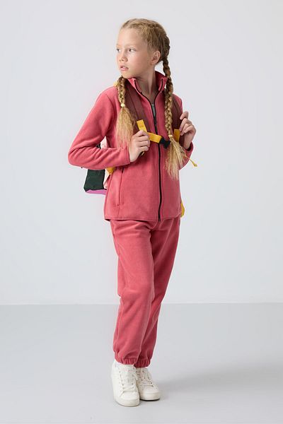TOMMY LIFE Embroidered Girl's Fleece Sweatshirt - Wild Rose, Thick Soft Textured, Standard Fit - 75154