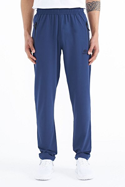 TOMMY LIFE Pantaloni de trening Indigo pentru bărbați - cu fermoar, trei buzunare, picior clasic - 84768