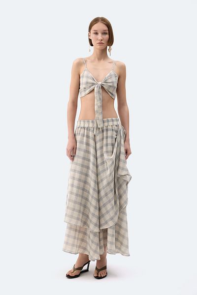İKİKIZ Gray Plaid Skirt