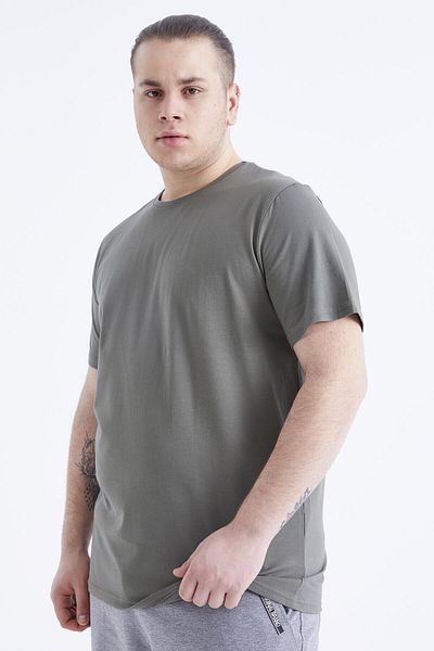 TOMMY LIFE Çağla Basic Short Sleeve O Neck Large Size Men's T-Shirt - 88072