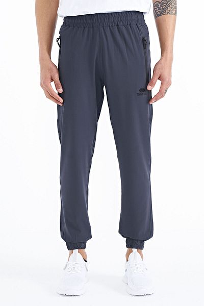 TOMMY LIFE Anthracite Ανδρικό Basic Pocket Lace-up Comfortable Form Φούτερ από καουτσούκ - 84826