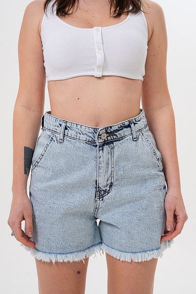 JANSO GROUP - SHORT DE BLUZĂ DE CULOARE ALBASTRU DESCHIS DE DAMA BUMBAC Lycra