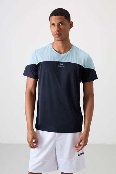 TOMMY LIFE Ανδρικό μπλουζάκι Performance με αναπνεύσιμη υφή Navy Blue - 88386