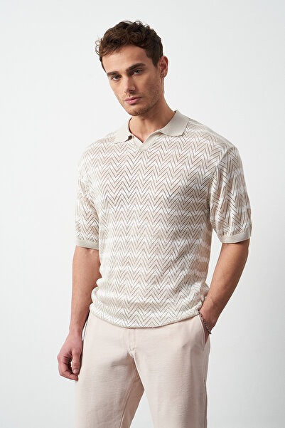 Mesfeno Ανδρικό μπλουζάκι με ριγέ κανονική εφαρμογή, λεπτό πλεκτό