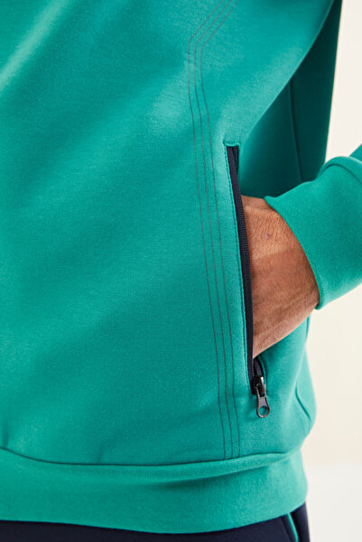 TOMMY LIFE Sea Green - Indigo Color Block Jogger ανδρική φόρμα αθλητικής φόρμας - 85237