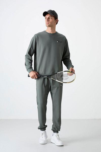 TOMMY LIFE Çağla Casual O Neck Rubber Leg Βαμβακερή ανδρική φόρμα oversize - 85120