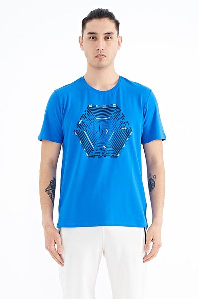 TOMMY LIFE Saks Pattern Printed Standard Fit Men's T-shirt - 88231