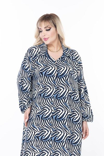 mervemoda Γυναικείο μακρυμάνικο καλοκαιρινό φόρεμα μεγάλου μεγέθους