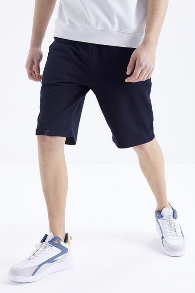 TOMMY LIFE Ανδρικό σορτς Navy Blue Lace-Up Standard Fit Basic - 81212