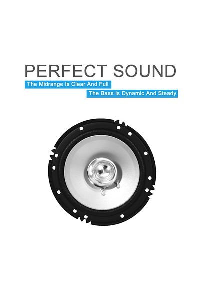 Kenwood Kenwood 6.5-inch 30W/300W Dual Cone Coaxial Car Speakers, Flush Mount, 2-Piece Set