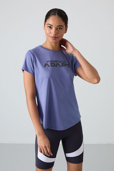 TOMMY LIFE Tricou pentru femei, mov, respirabil, texturat, subțire, flexibil, cu potrivire standard, performanță - 97283